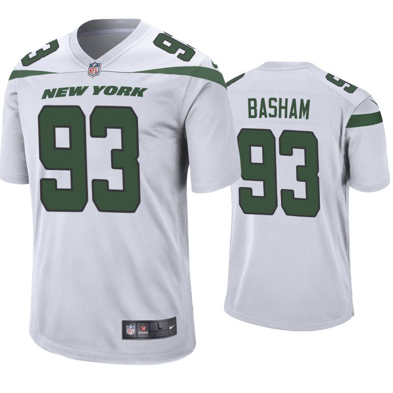 Men New York Jets 93 Tarell Basham Nike White Game NFL Jersey